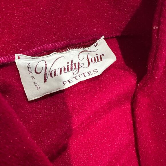 VANITY FAIR PETITES Vintage Half Zip Up Long Sleeve Winter Nightgown Robe Size M - Picture 6 of 8